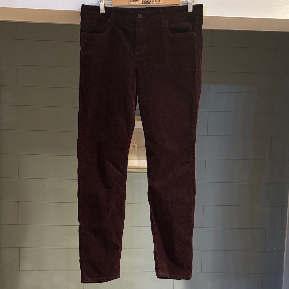 Edyson Hampton Women's Corduroy Skinny Pants - Deep‎ Burgundy